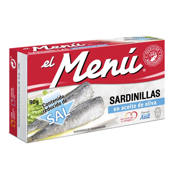 SARDINILLA EN ACEITE OLIVA BAJA SAL,65G EL MENÚ