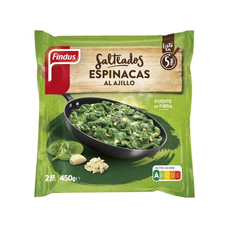 ESPINACAS AL AJILLO 2 RACIONES BOLSA 450 G FINDUS 