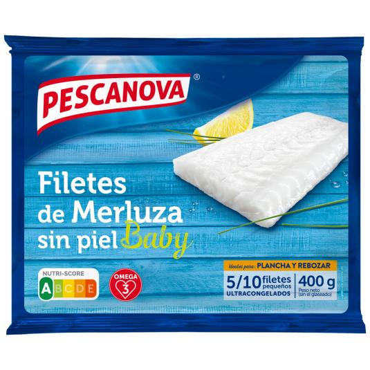 FILETES DE MERLUZA SIN PIEL BABY BOLSA 400 G PESCANOVA