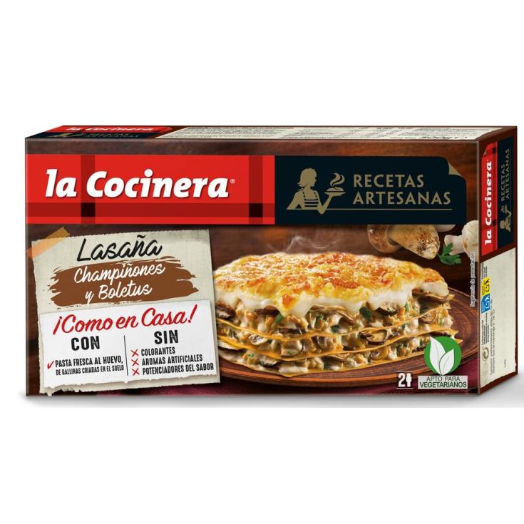 LASAÑA DE CHAMPIÑORES Y MIX DE SETAS, 500G LA COCINERA