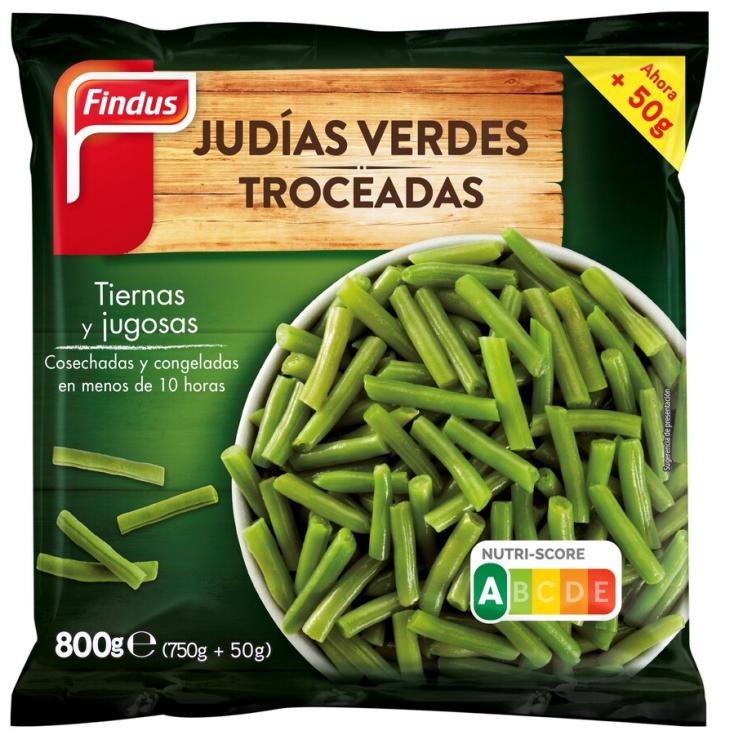 JUDIAS VERDES TROCEADAS ,800G FINDUS 